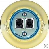Розетка интернет Cat.6 двойная, лимонный металлик PELUGsCat6 Katy Paty